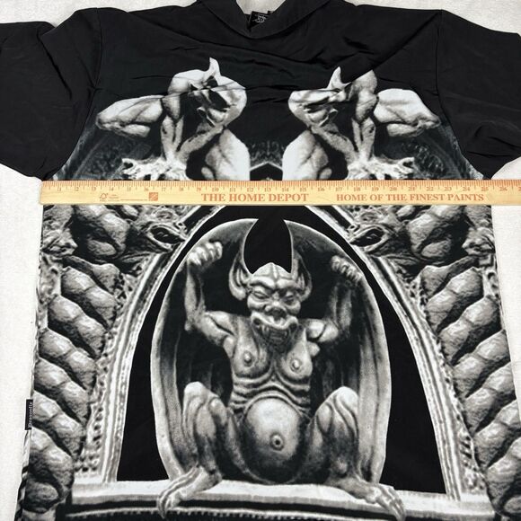 Vintage Dragonfly Gargoyle Shirt XL Black Gothic Demon Obscene Rare Y2K - Picture 8 of 8
